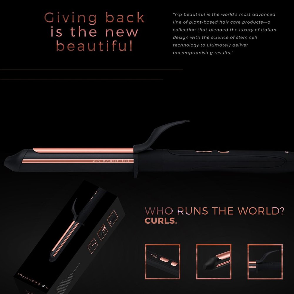 NEW n:p beautiful curling iron Black & Rose Gold - Picture 4 of 8